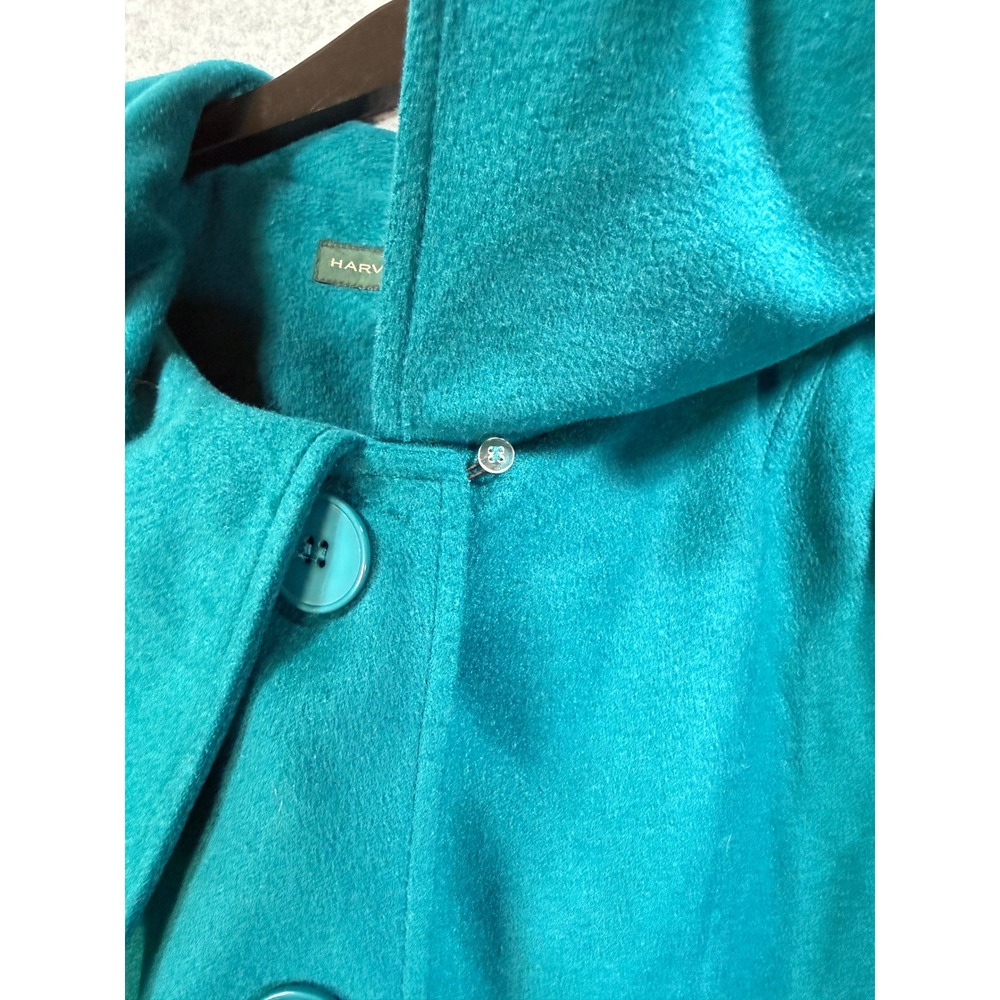 Harve Benard Portrait Collar Jacket M Teal Shawl Button Front Retro Green Fall - Picture 13 of 17